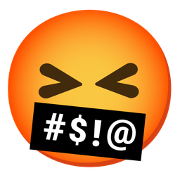 grinning squinting face and face with symbols on mouth