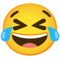 Grinning squinting face and Face with tears of joy