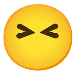 grinning squinting face and face without mouth