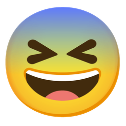 grinning squinting face and fearful face