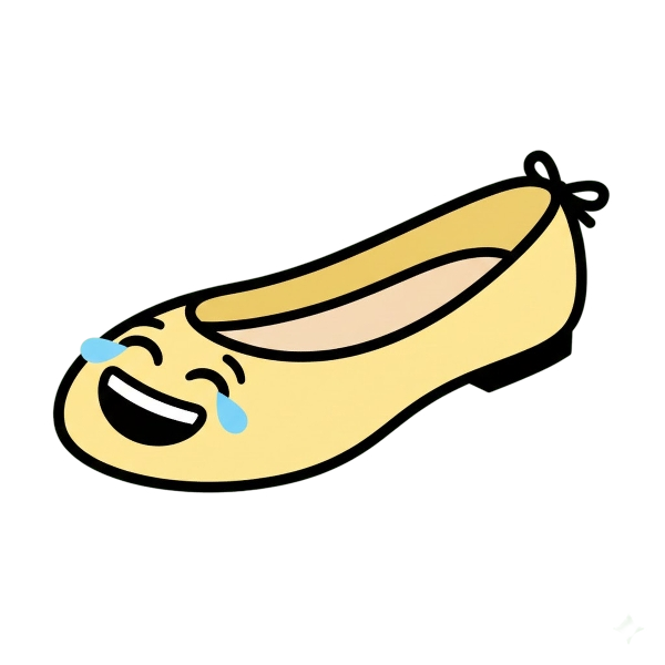 Grinning squinting face and Flat shoe