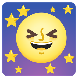 grinning squinting face and full moon face