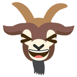 grinning squinting face and goat