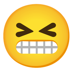 grinning squinting face and grimacing face