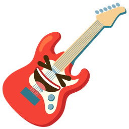 grinning squinting face and guitar