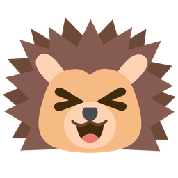 grinning squinting face and hedgehog