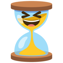 grinning squinting face and hourglass not done