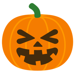 grinning squinting face and jack-o-lantern