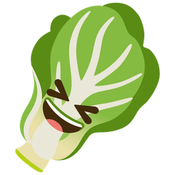 grinning squinting face and leafy green