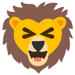 grinning squinting face and lion