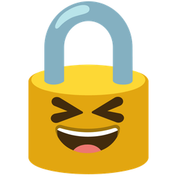 grinning squinting face and locked