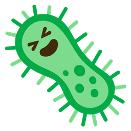 grinning squinting face and microbe