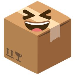 grinning squinting face and package