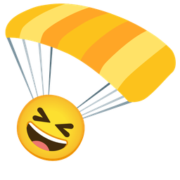 grinning squinting face and parachute