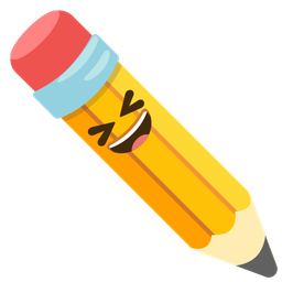 grinning squinting face and pencil