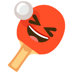 grinning squinting face and ping pong