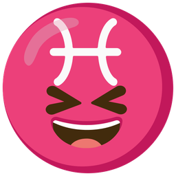 grinning squinting face and Pisces