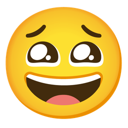 grinning squinting face and pleading face