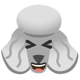 grinning squinting face and poodle