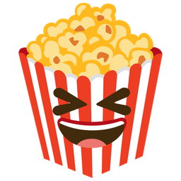 grinning squinting face and popcorn