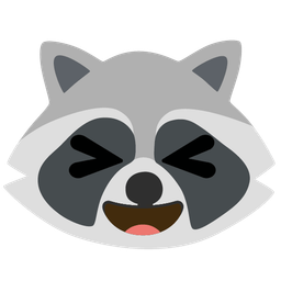 grinning squinting face and raccoon