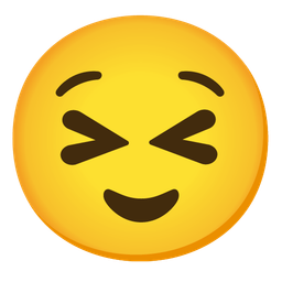 grinning squinting face and relieved face