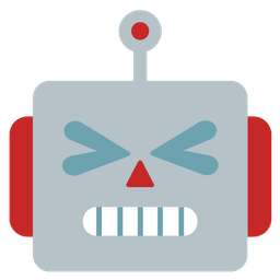 grinning squinting face and robot