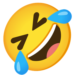 Grinning squinting face and Rolling on the floor laughing