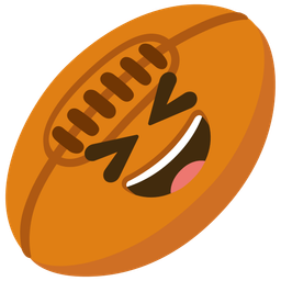 grinning squinting face and rugby football