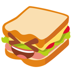 grinning squinting face and sandwich