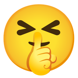 grinning squinting face and shushing face