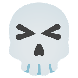 grinning squinting face and skull