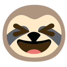 grinning squinting face and sloth