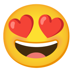 Grinning squinting face and Smiling face with heart-eyes