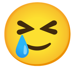 Grinning squinting face and Smiling face with tear