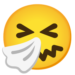 grinning squinting face and sneezing face