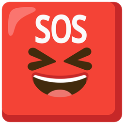 grinning squinting face and SOS button