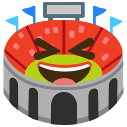 grinning squinting face and stadium