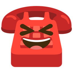 grinning squinting face and telephone