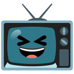 grinning squinting face and television