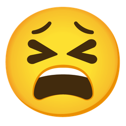 grinning squinting face and tired face