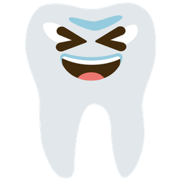 grinning squinting face and tooth