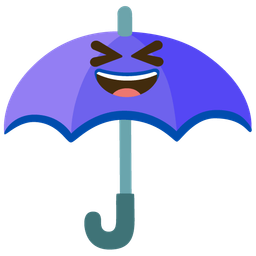 grinning squinting face and umbrella