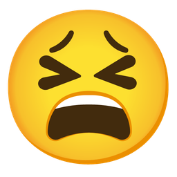 grinning squinting face and weary face