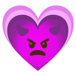 growing heart and angry face with horns