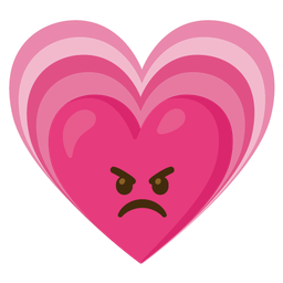 growing heart and angry face