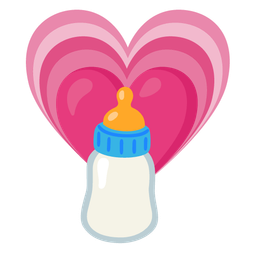 growing heart and baby bottle