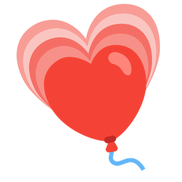 growing heart and balloon