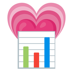 growing heart and bar chart