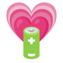 growing heart and battery